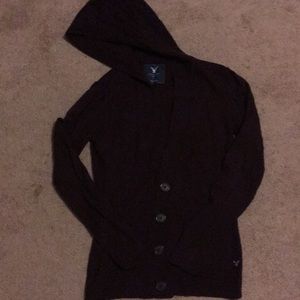 Maroon Cardigan with Buttons